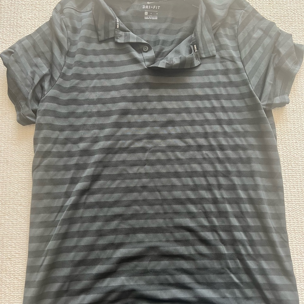 Nike Men's Black Striped Polo Shirt